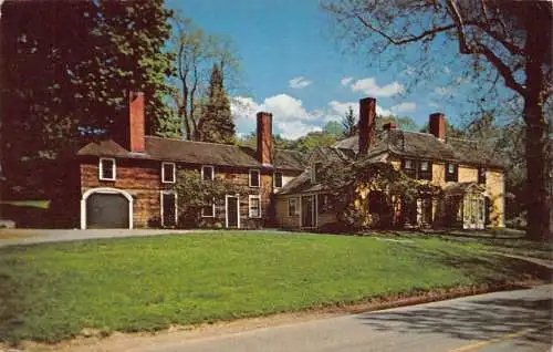 B020 US Bullethole House Concord Massachusetts Vintage Postkarte