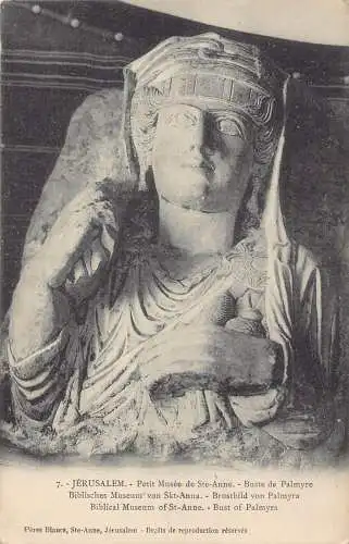 B023 Israel Jerusalem Bibelmuseum St. Anna Büste von Palmyra Postkarten
