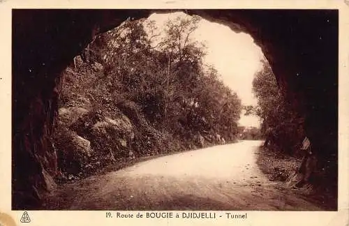 B013 Algerien Route de Bougie a Djdjelli Tunnel Vintage Postkarte