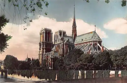 C093 Frankreich Paris La Kathedrale Notre Dame Vintage Postkarte