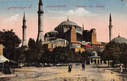 B012 Türkei Konstantinopel Istanbul Moschee St Sophie Vintage Postkarte