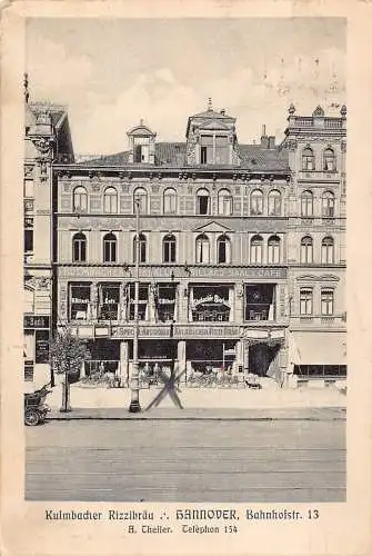 B010 Deutschland 1912 Kulmbacher Rizzibraeu Hannover Billard Saal Cafe Bar Postkarte