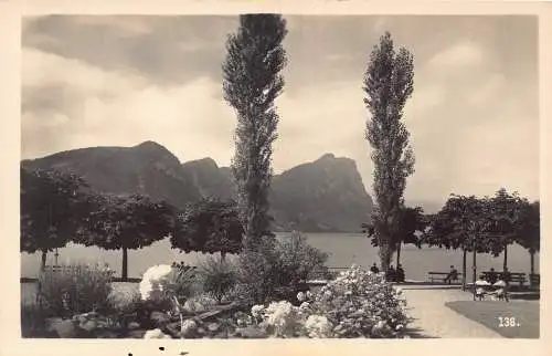 Schweiz Vierwalderstaette Gegen Bürgenstock Bank Blumen See Postkarte