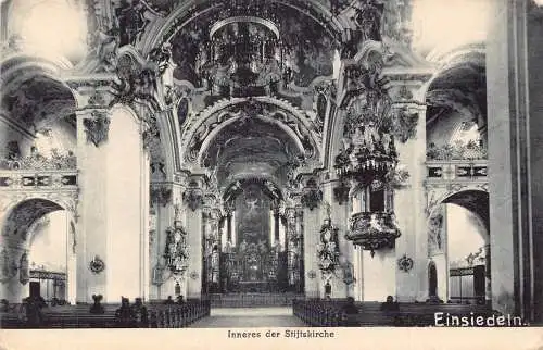 Schweiz Einsiedeln Inneres Stiftskirche Kirche Interieur Vintage Postkarte