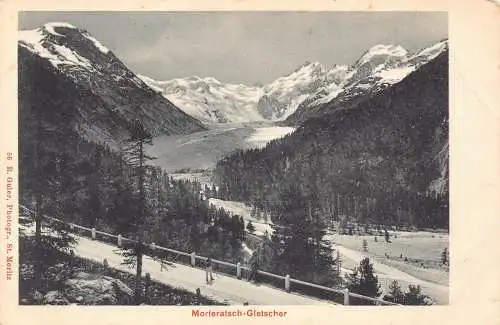 Schweiz Morteratsch Gletscher Berg Vintage Postkarte