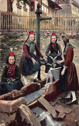 B011 Deutsche Volkstracht Oberhessische 1912 Bauernmädchen Wohl Volk Postkarte