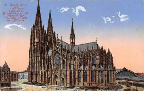 B022 Deutschland 1915 Köln Köln Köln a Rh Südansicht Dom 1. Weltkrieg Feldpostkarte