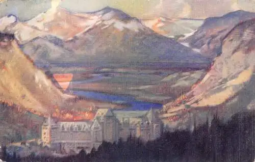 B020 Kanada Banff Springs Hotel Canadian Pacific Railway Alberta Postkarte