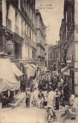 B016 Algerien Algier Rue de Chartres Eingeborene Geschäfte Vintage Postkarte