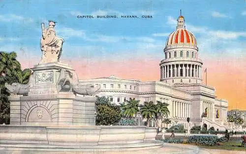 B013 Kuba Havanna Kapitol Gebäude Vintage Postkarte