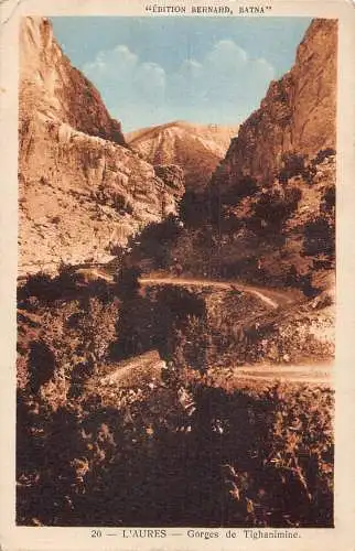 B016 Algerien L'Aures Gorges de Tighanimine Valley Vintage Postkarte
