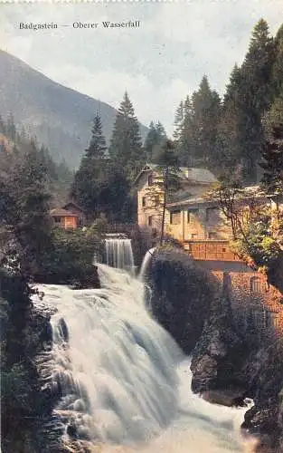 B016 Österreich Badgastein Oberer Wasserfall Wasserfall Vintage Postkarte