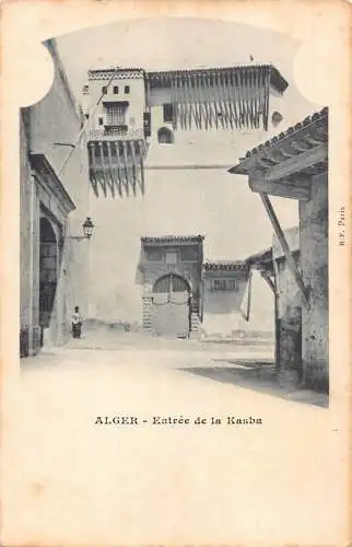 B018 Algerien Algier Entree de la Kasba Vintage Postkarte