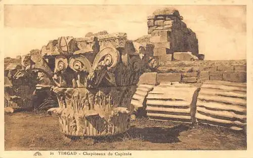 B019 Algerien Timgad Chapiteaux du Capitole Vintage Postkarte