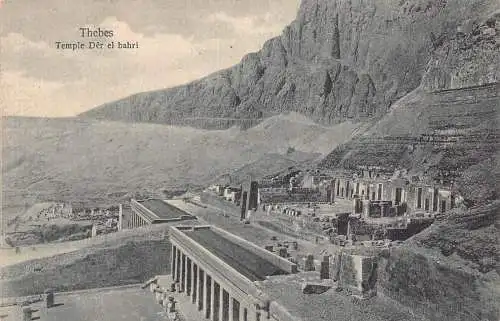 B019 Ägypten Theben Tempel Der el Bahri Vintage Postkarte