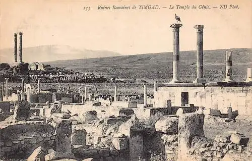 B019 Algerien Ruinen Romaines de Timgad Temple du Genie Vintage Postkarte