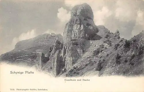 Schweiz Schynige Platte Gumihorn und Daube Klippe Vintage Postkarte