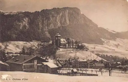 Schweiz Chateau d'Oex Gesamtansicht Postkarte