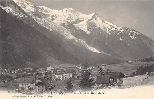 Schweiz Chamonix et le Mont Blanc Vintage Postkarte