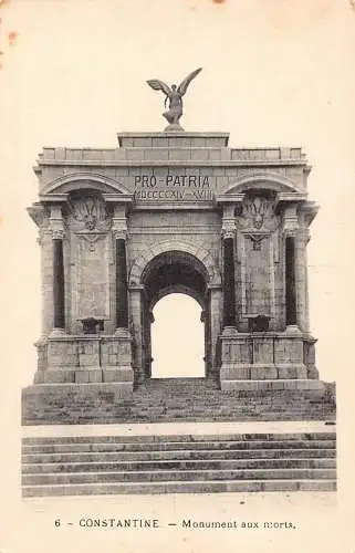 B018 Algerien Konstantin Denkmal aux morts Vintage Postkarte