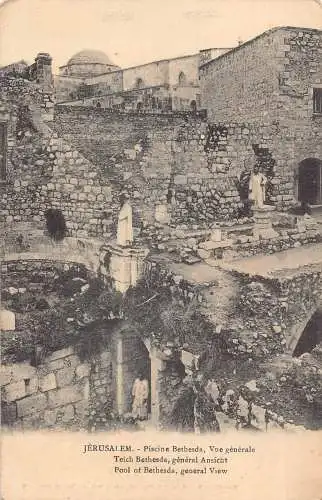 B023 Israel Jerusalem Pool of Bethesda Gesamtansicht Vintage Postkarten