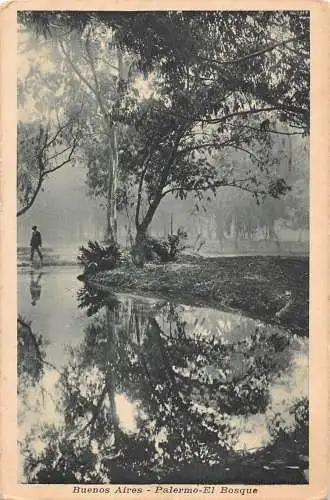 B016 Argentinien 1924 Buenos Aires El Bosque Palermo Postkarte