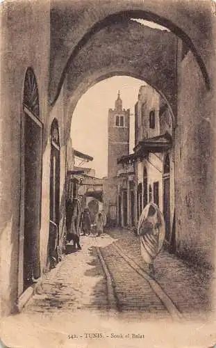 B016 Tunesien Tunis Souk el Belat Vintage Postkarte