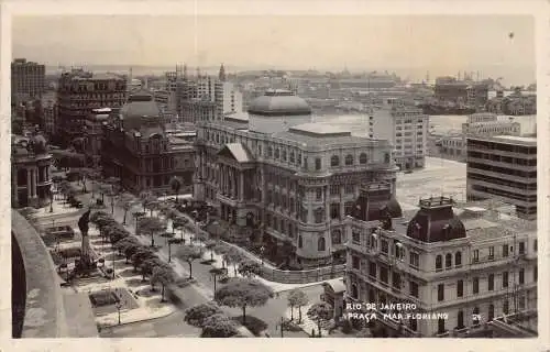 B013 Brasilien Rio de Janeiro Praca Mar Florano RPPC Vintage Postkarte