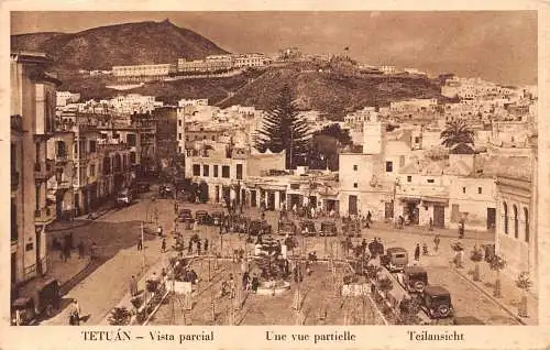 B015 Marokko Tetuan Tetouan Teilansicht Autos Oldtimer Postkarte