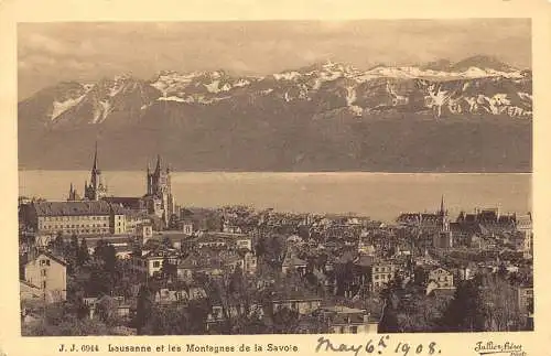 Schweiz Lausanne et les Montagnes de la Savoie Vintage Postkarte
