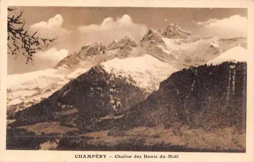 Schweiz Champery Chaine des Dents du Midi Vintage Postkarte