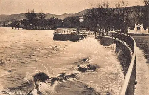 Schweiz Zuerich Brandung Vintage Postkarte