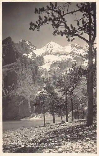 Schweiz Oeschinensee und Bluemlisalpsee Vintage Postkarte