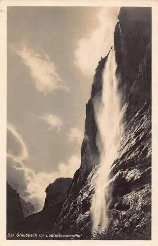 Schweiz Staubbach im Lauterbrunnenthal Wasserfall Vintage Postkarte