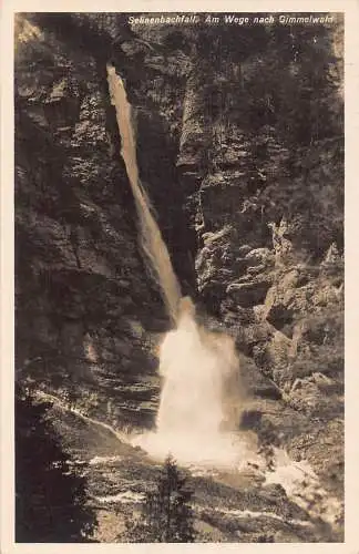 Schweiz Sefinenbachfall Wege nach Gimmelwald Wasserfall Vintage Postkarte