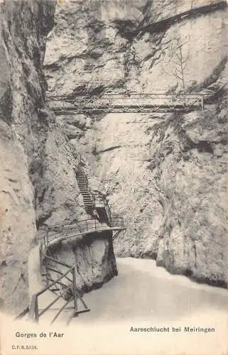Schweiz Gorges de l'Aar Aareschlucht bei Meiringen Vintage Postkarte