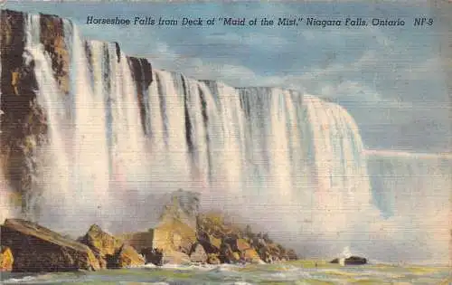Kanada 1956 Ontario Niagarafälle Hufeisenfälle Maid of Mist Vintage Postkarte