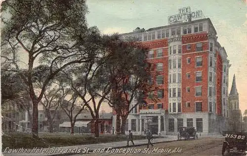 US Alabama Cawthon Hotel St Francis Street And Conception ST Vintage Postkarte