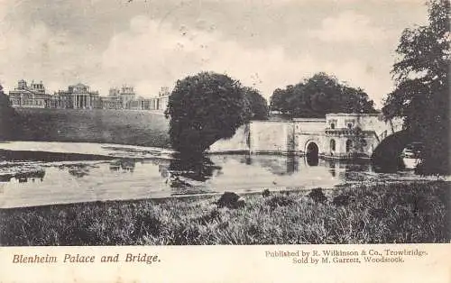 England 1904 Blenheim Palace and Bridge Vintage Postkarte