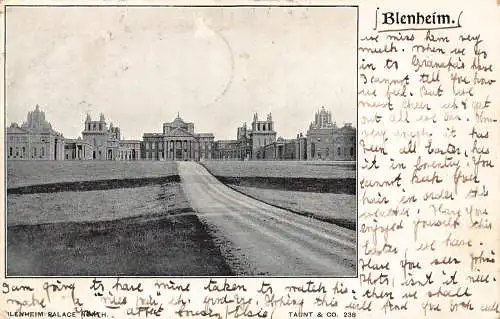 England 1904 Blenheim Palace Vintage Postkarte