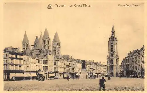 Belgien Tournai La Grand Place Square Vintage Postkarte