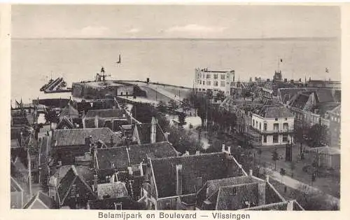 Niederlande Blemijpark en Boulevard Vlissingen Vintage Postkarte