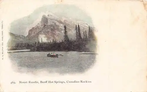 Kanada 1905 Mount Rundle Banff Hot Springs Canadian Rockies Boot Postkarte