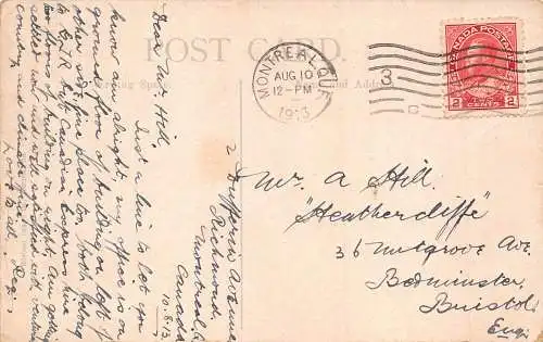 Kanada 1913 Montreal General Offices Express Co Grand Trunk Railway Postkarte