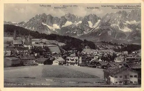 Österreich Kitzbühel mit dem Wilden Kaiser Vintage Postkarte