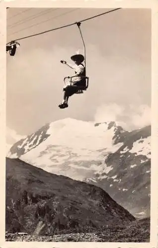 Österreich Sesselbahn Freuden Obergurgl Ötztal Tirol Sessellift RPPC Postkarte