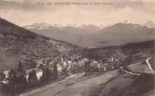 Frankreich Monnetier et Chaine des Alpes Berg Vintage Postkarte