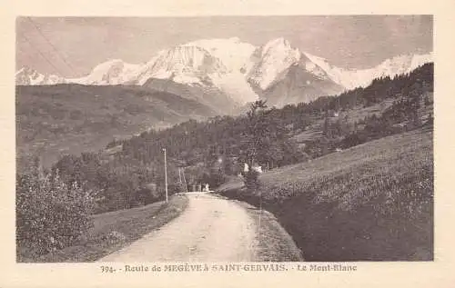 Frankreich Megeve a Saint Gervais Mont Blanc Berg Vintage Postkarte