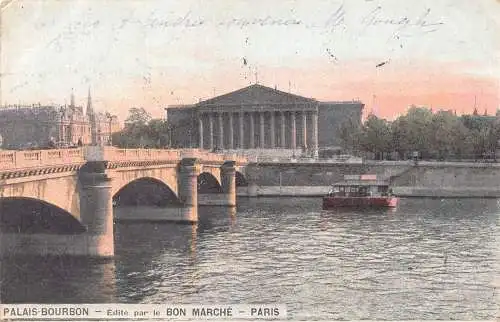 C092 Frankreich Paris Palais Bourbon 1906 Vintage Postkarte