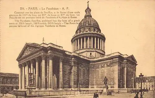 C090 Frankreich Paris Le Pantheon Vintage Postkarte